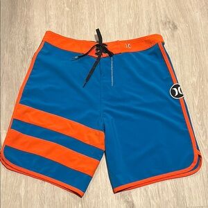 Hurley Men's Blue and Orange Swim Shorts